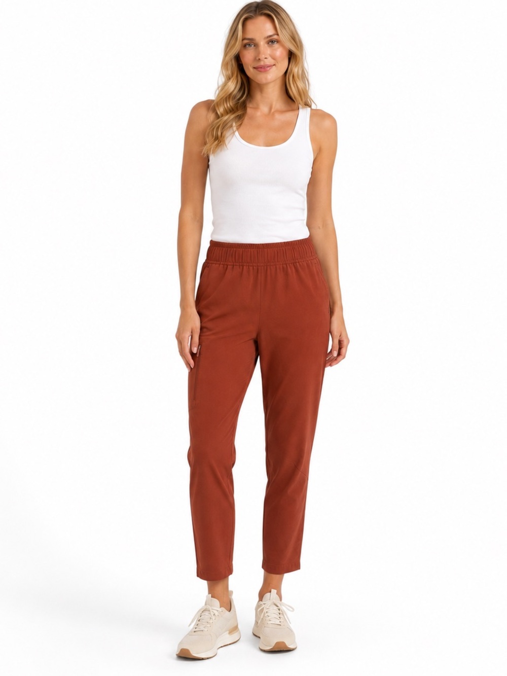 Alder Apparel Open Air Pant Rust Terracotta Stretch Travel Hiking Pants Size S